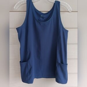 Navy Blue SG Sport Fitted Tank With  Pockets.  Size Medium